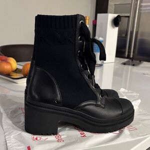 Michael Kors Black Lace-Up Boots
